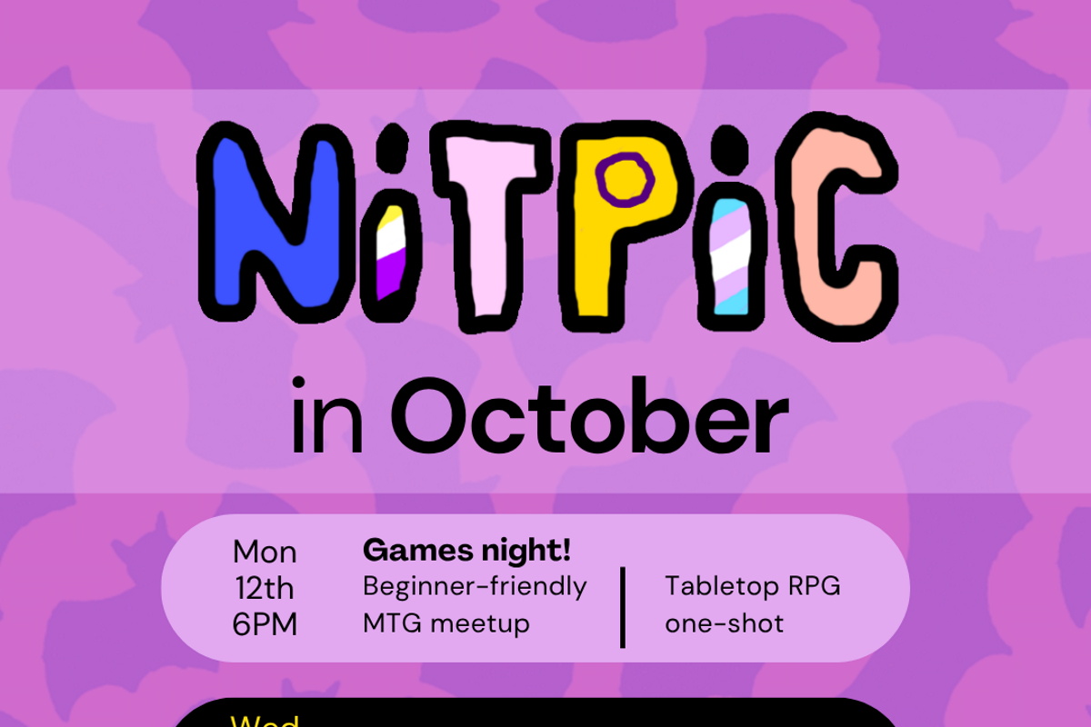The top part of NITPIC's October events poster