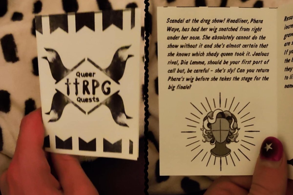 A zine of single-page queer TTRPG quests